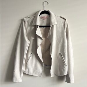 Philosophy Women's Cream Faux Suede Open Front Blazer Jacket; NWOT